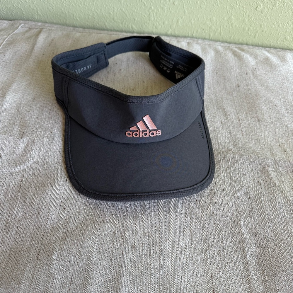 Adidas Dark Gray Visor with Light Pink Logo